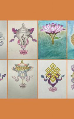 Ashtamangala 8 Auspicious Symbols Tibetan Buddhism Thangka Course Carmen Mensink