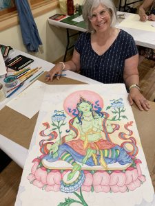 Creating Tibetan Buddhist Art - Thangka Drawing & Painting Retreat at Omega Institute for Holistic Studies in Rhinebeck, NY, USA, 2025, by Carmen Mensink