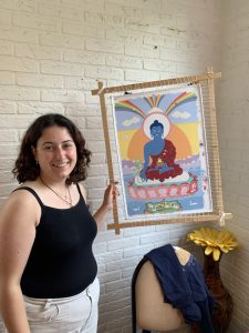 Drawing and Painting Buddhas such as Shakyamuni, Medicine Buddha, Green Tara, White Tara and tibetan mandalas according to traditional buddhist art at the Thangka Painting Summer Retreat in The Netherlands with Carmen Mensink