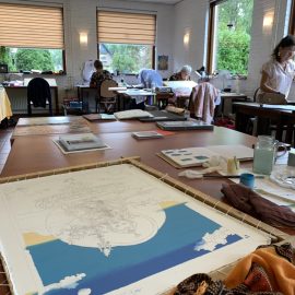Het maken van een thangka