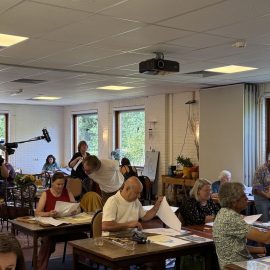 Opnames voor het KRO-NCRV TV-programma Zin in Morgen voor een portret van Carmen Mensink en haar werk