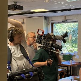 Opnames voor het KRO-NCRV TV-programma Zin in Morgen voor een portret van Carmen Mensink en haar werk