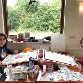 Het maken van een traditionele thangka