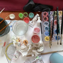 Verf en andere thangka-schildermaterialen