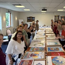 Groepsfoto deelnemers Thangka Schilderen Zomerretraite 2025