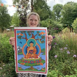 Boeddha Shakyamuni thangka is af!