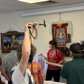 Opnames voor het KRO-NCRV TV-programma Zin in Morgen voor een portret van Carmen Mensink en haar werk