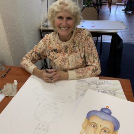 Het gezicht van de Boeddha is de eerste stap wanneer je begint met thangka tekenen