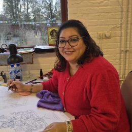 Green-Tara-Thangka-Drawing-and-Painting-Retreat-Maitreya-Instituut-Loenen-Netherlands-with-Carmen-Mensink_19