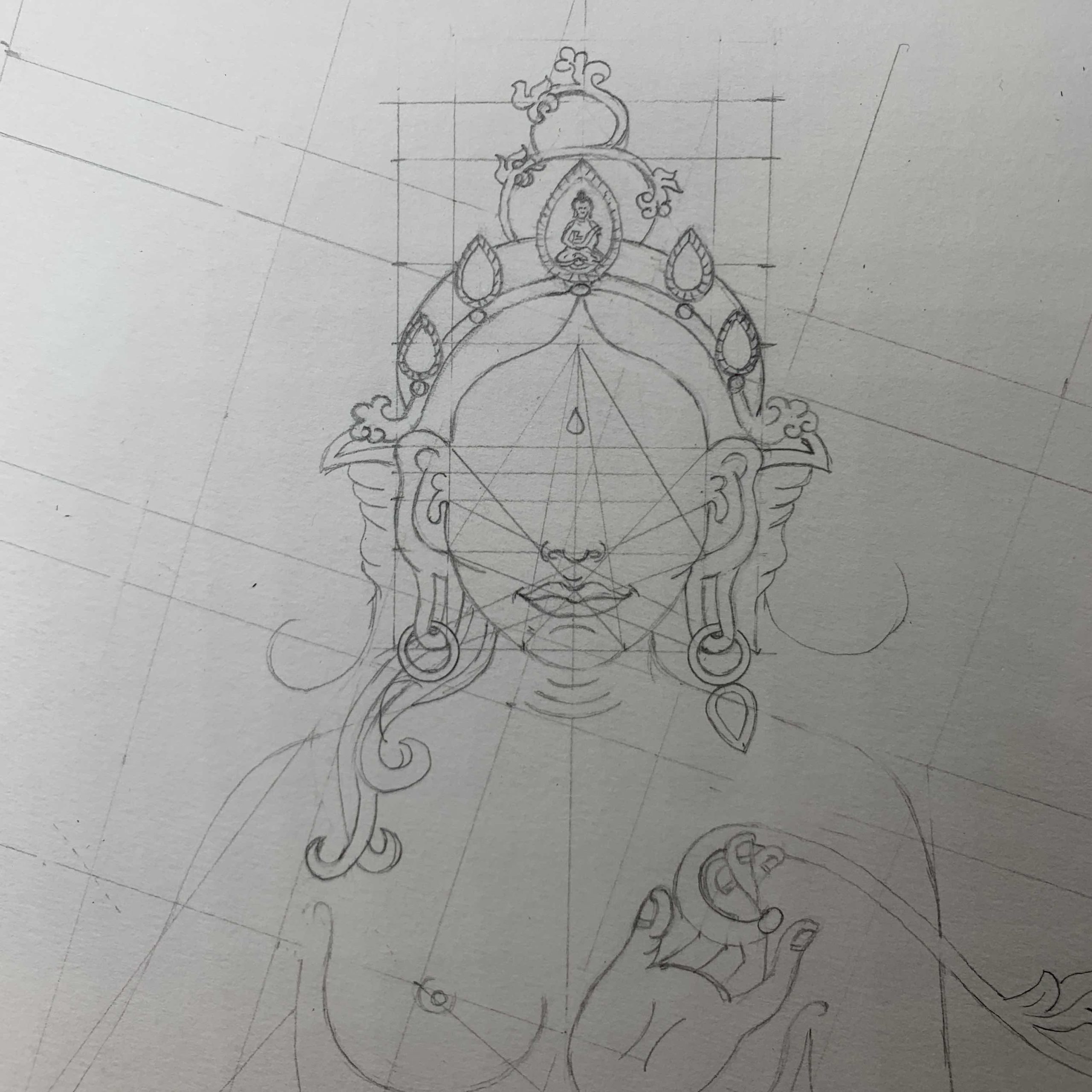 Green-Tara-Thangka-Drawing-and-Painting-Retreat-Maitreya-Instituut-Loenen-Netherlands-with-Carmen-Mensink_27