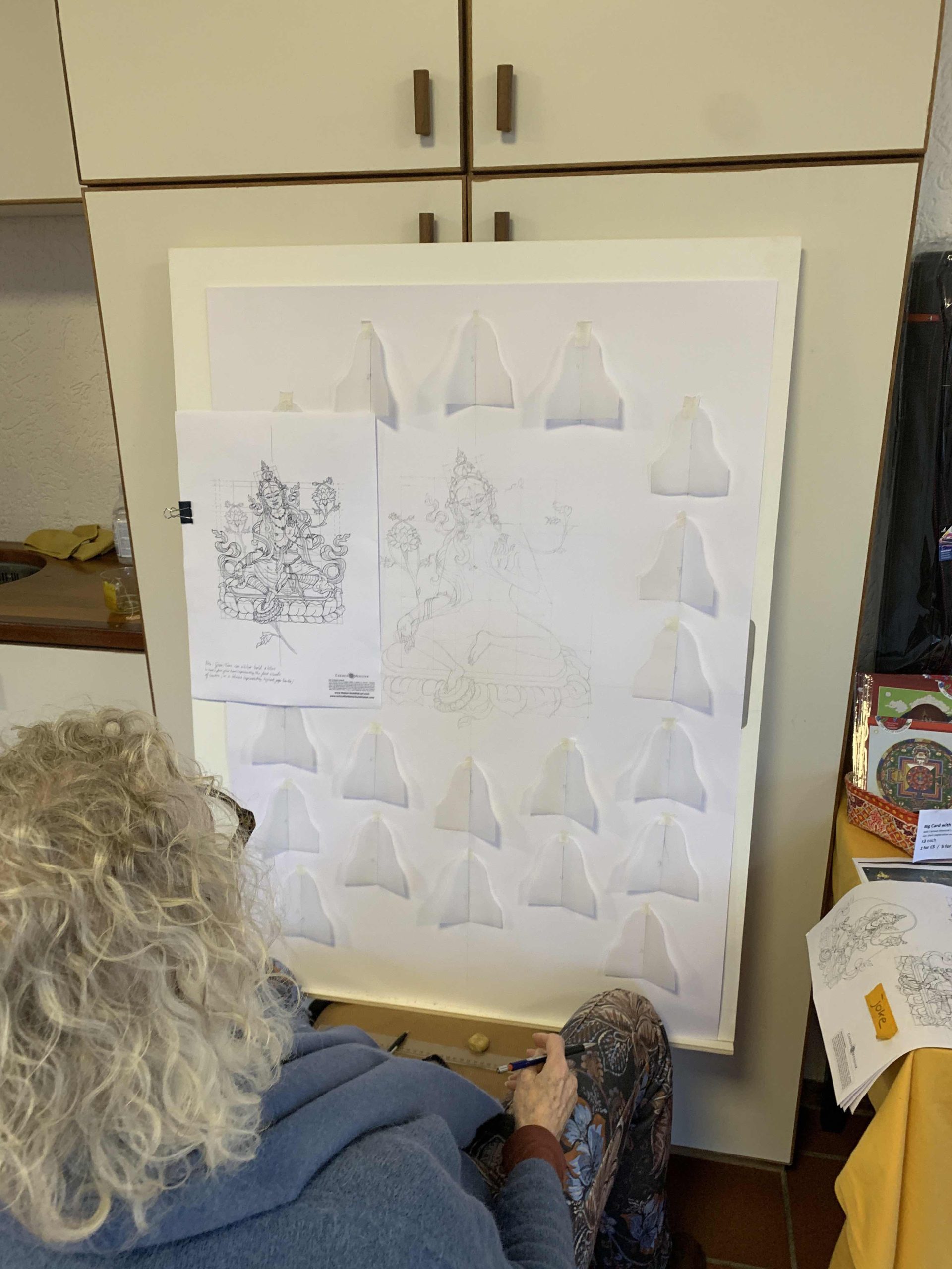 Green-Tara-Thangka-Drawing-and-Painting-Retreat-Maitreya-Instituut-Loenen-Netherlands-with-Carmen-Mensink_29