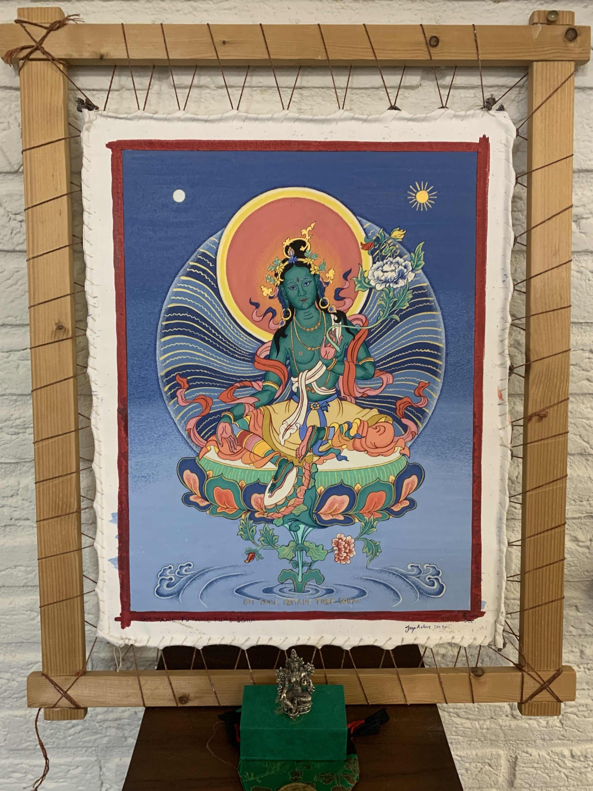 Green-Tara-Thangka-Drawing-and-Painting-Retreat-Maitreya-Instituut-Loenen-Netherlands-with-Carmen-Mensink_36