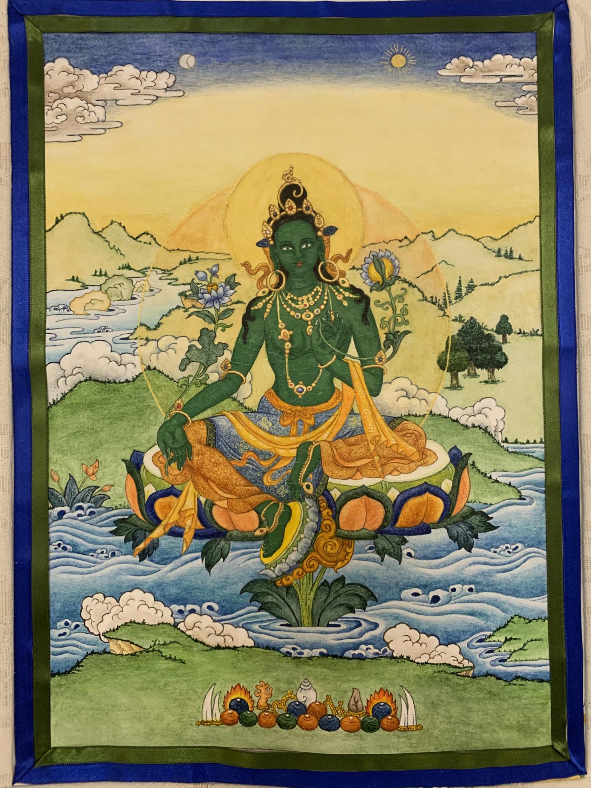 Green-Tara-Thangka-Drawing-and-Painting-Retreat-Maitreya-Instituut-Loenen-Netherlands-with-Carmen-Mensink_37