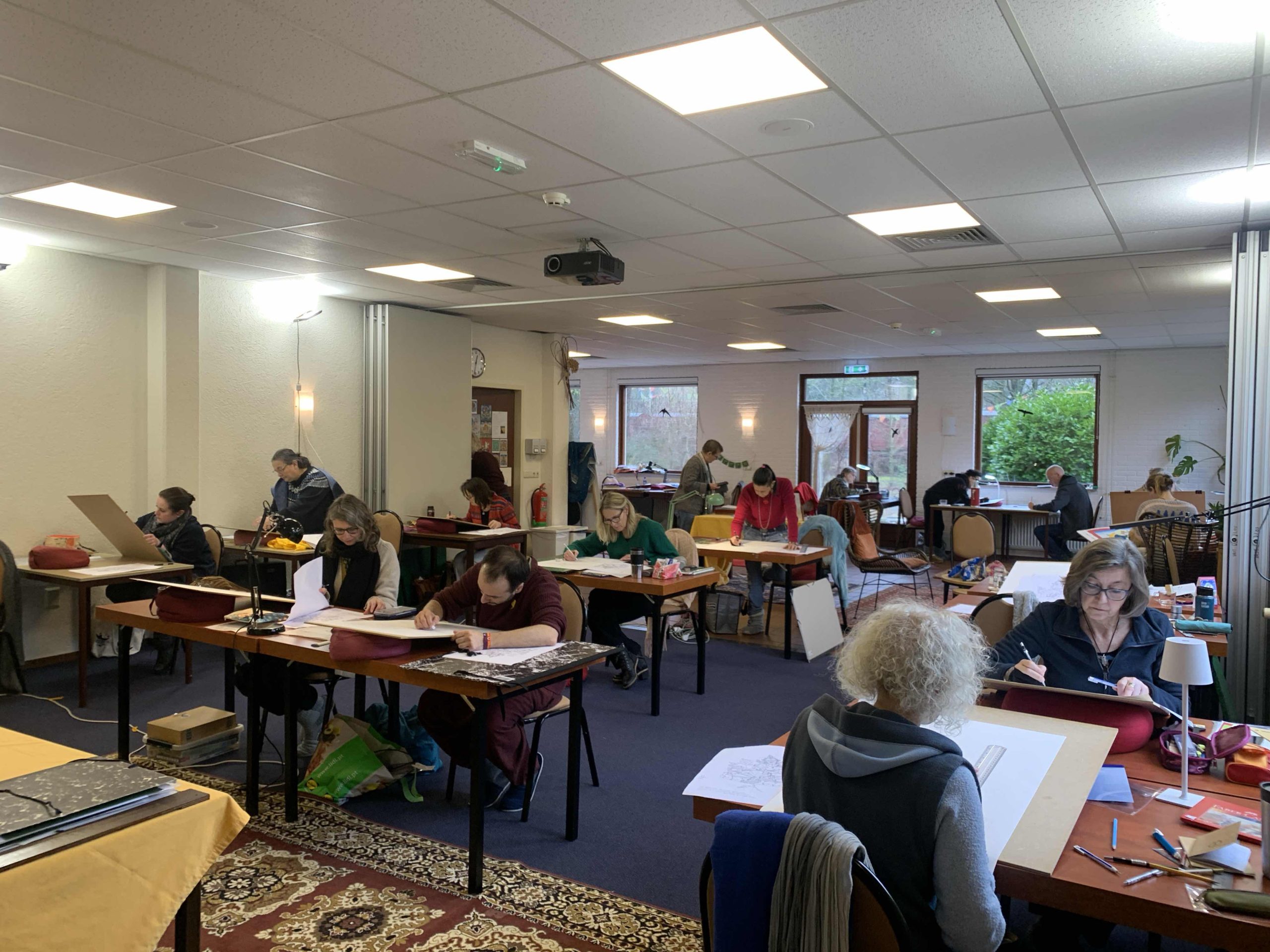 Green-Tara-Thangka-Drawing-and-Painting-Retreat-Maitreya-Instituut-Loenen-Netherlands-with-Carmen-Mensink_38