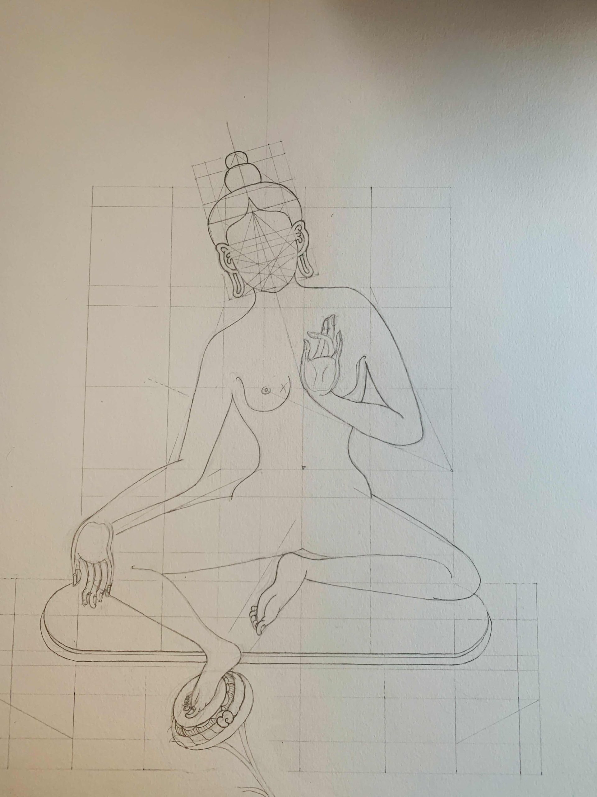 Green-Tara-Thangka-Drawing-and-Painting-Retreat-Maitreya-Instituut-Loenen-Netherlands-with-Carmen-Mensink_44