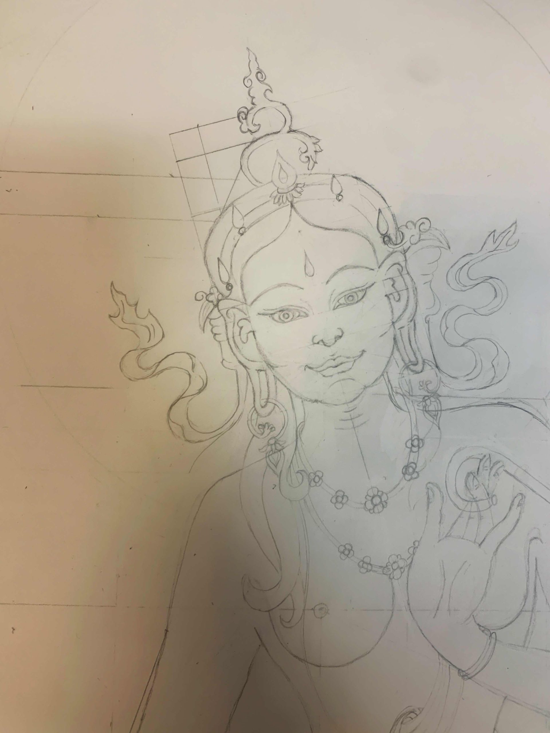 Green-Tara-Thangka-Drawing-and-Painting-Retreat-Maitreya-Instituut-Loenen-Netherlands-with-Carmen-Mensink_45