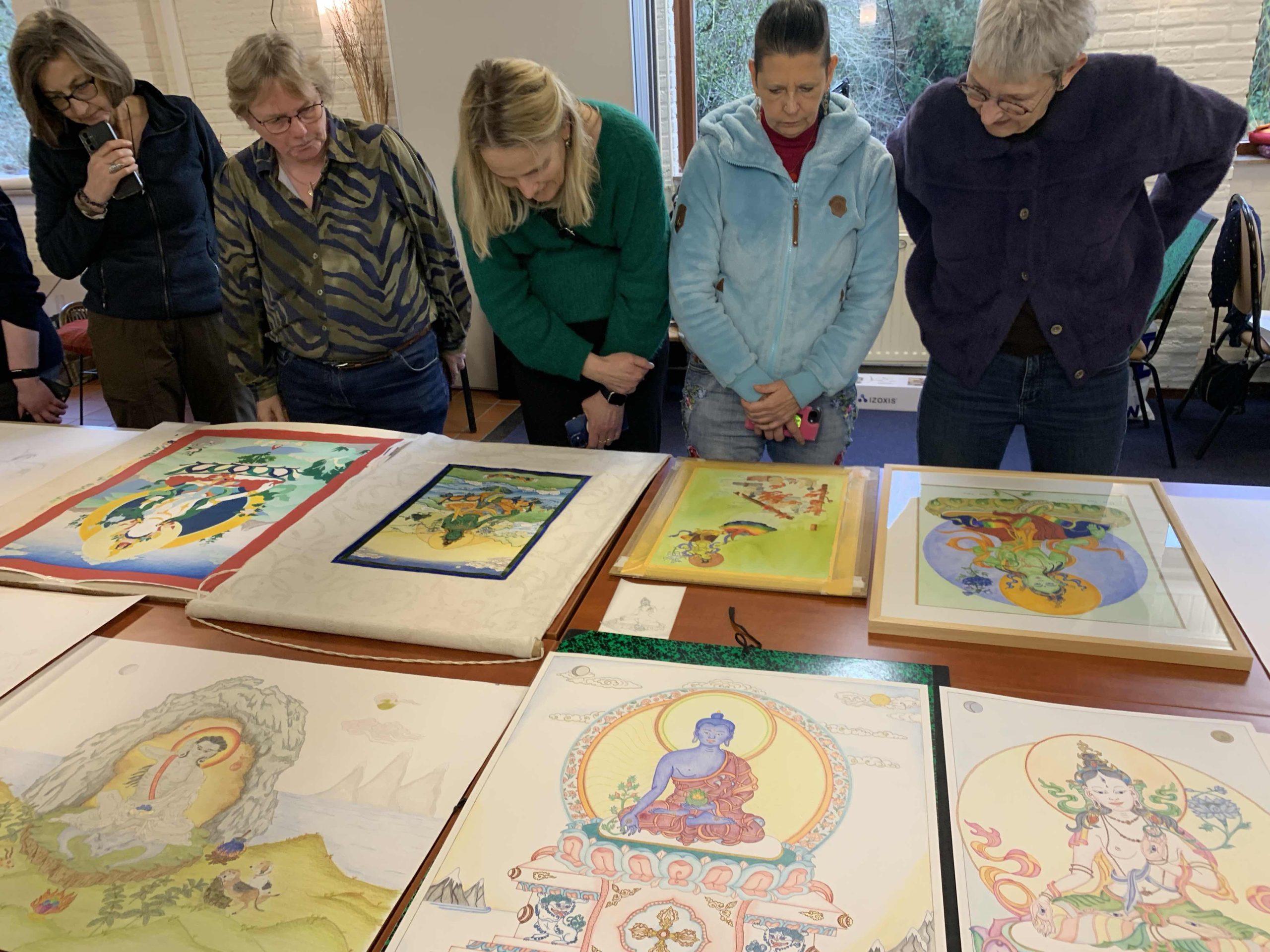 Green-Tara-Thangka-Drawing-and-Painting-Retreat-Maitreya-Instituut-Loenen-Netherlands-with-Carmen-Mensink_54