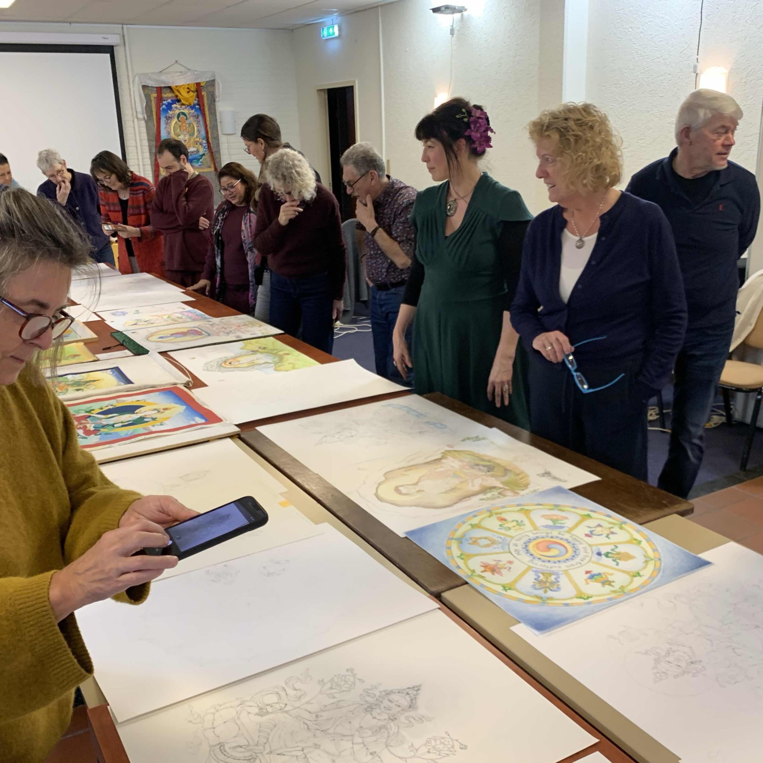 Green-Tara-Thangka-Drawing-and-Painting-Retreat-Maitreya-Instituut-Loenen-Netherlands-with-Carmen-Mensink_57