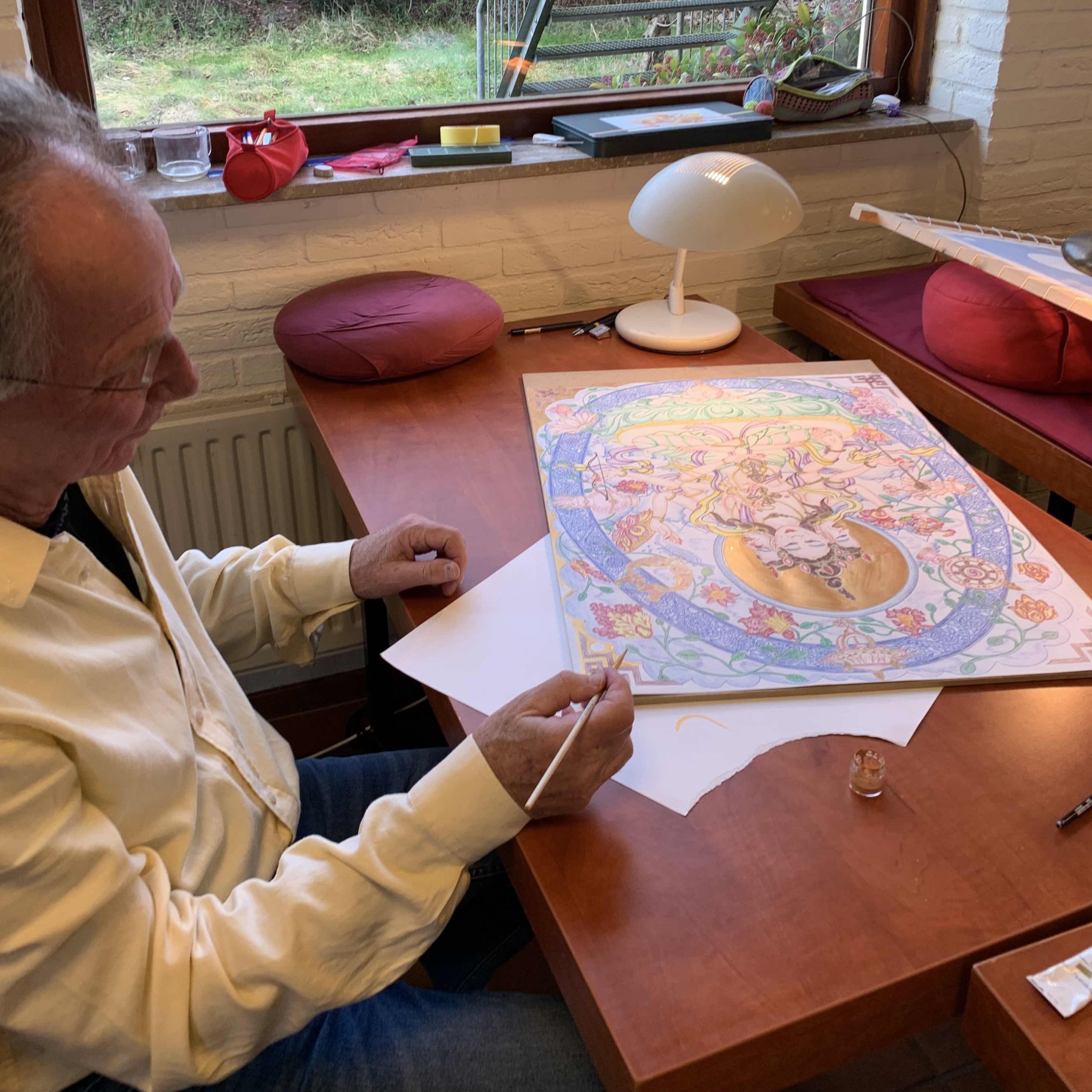 Green-Tara-Thangka-Drawing-and-Painting-Retreat-Maitreya-Instituut-Loenen-Netherlands-with-Carmen-Mensink_64
