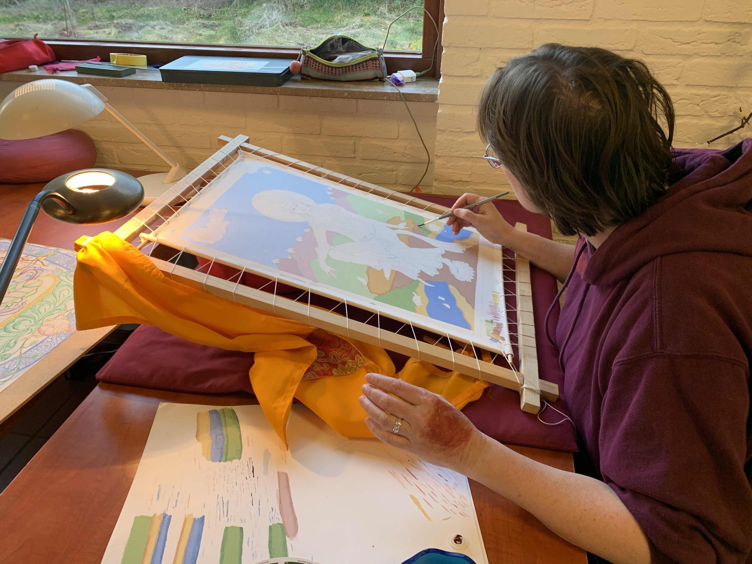 Green-Tara-Thangka-Drawing-and-Painting-Retreat-Maitreya-Instituut-Loenen-Netherlands-with-Carmen-Mensink_67