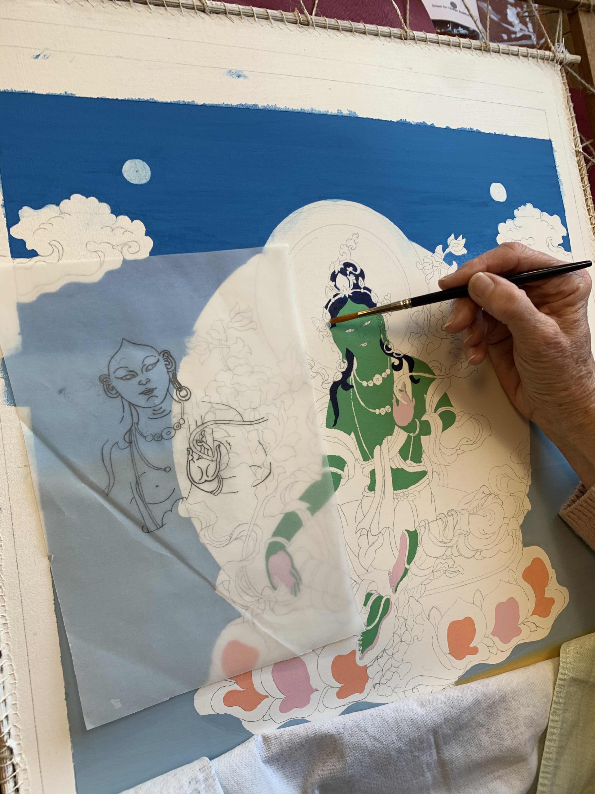 Green-Tara-Thangka-Drawing-and-Painting-Retreat-Maitreya-Instituut-Loenen-Netherlands-with-Carmen-Mensink_68