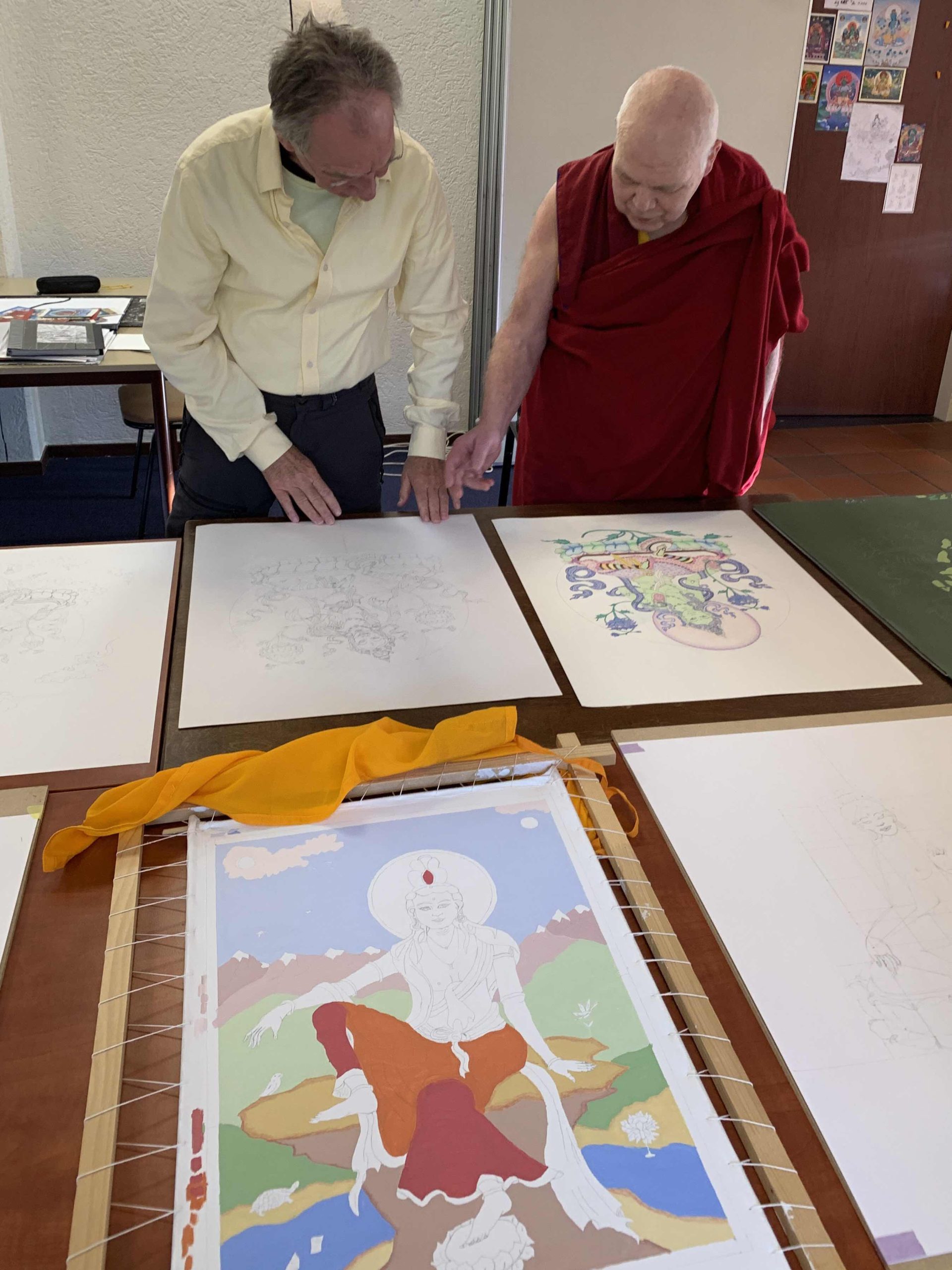 Green-Tara-Thangka-Drawing-and-Painting-Retreat-Maitreya-Instituut-Loenen-Netherlands-with-Carmen-Mensink_82