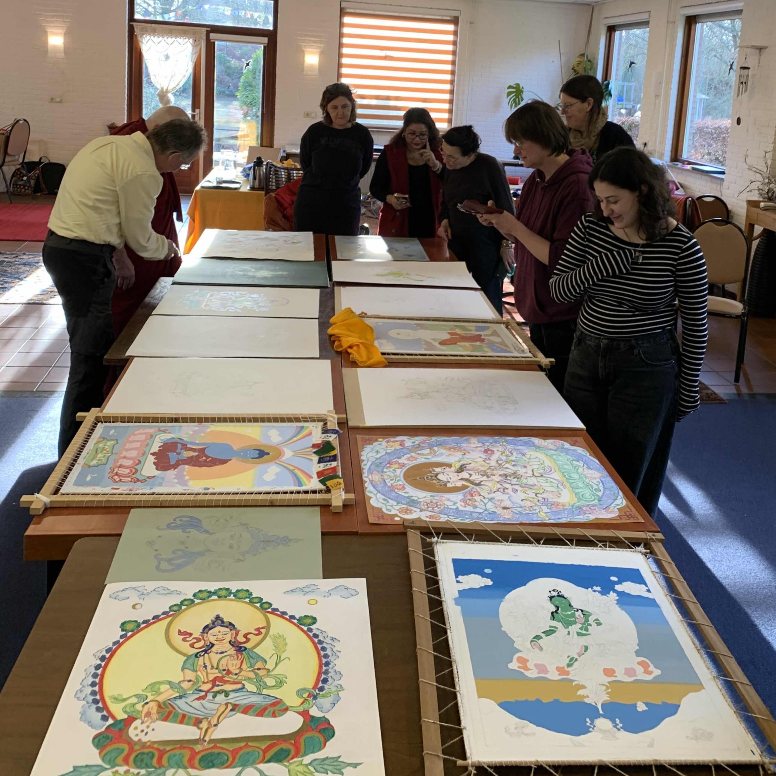 Green-Tara-Thangka-Drawing-and-Painting-Retreat-Maitreya-Instituut-Loenen-Netherlands-with-Carmen-Mensink_84
