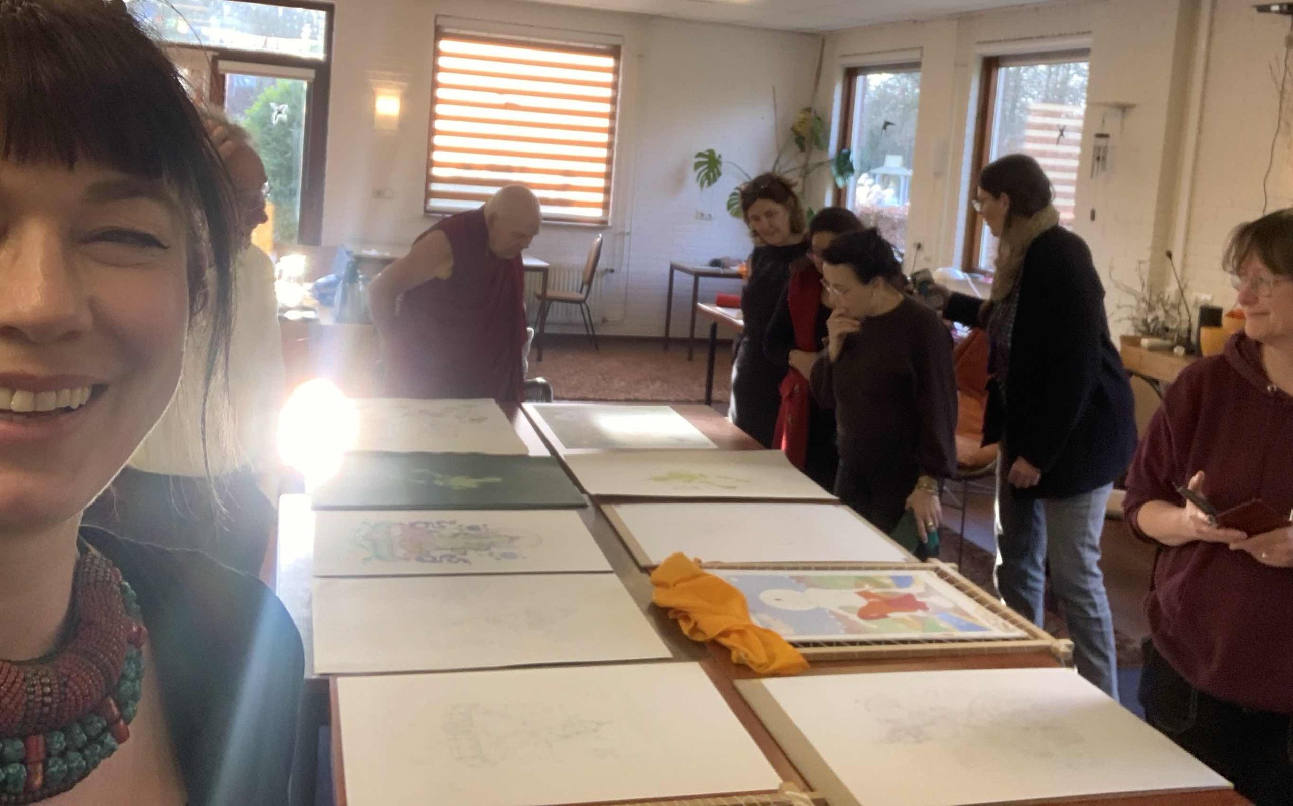 Green-Tara-Thangka-Drawing-and-Painting-Retreat-Maitreya-Instituut-Loenen-Netherlands-with-Carmen-Mensink_85
