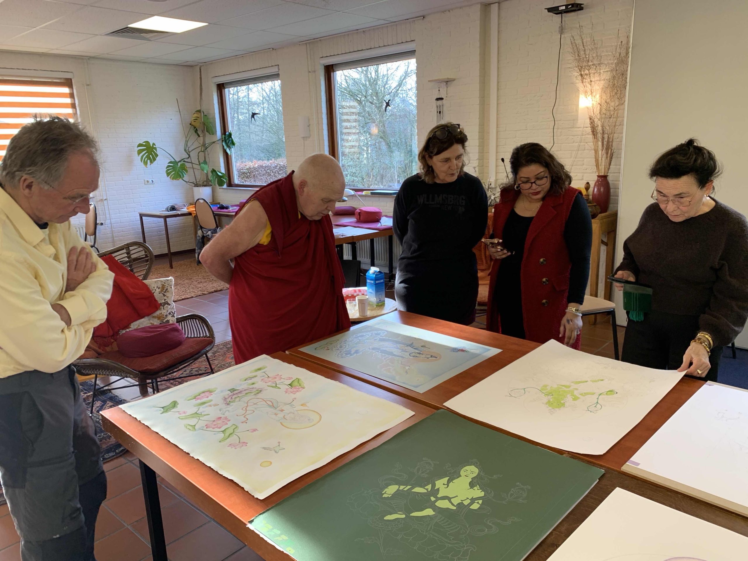 Green-Tara-Thangka-Drawing-and-Painting-Retreat-Maitreya-Instituut-Loenen-Netherlands-with-Carmen-Mensink_87