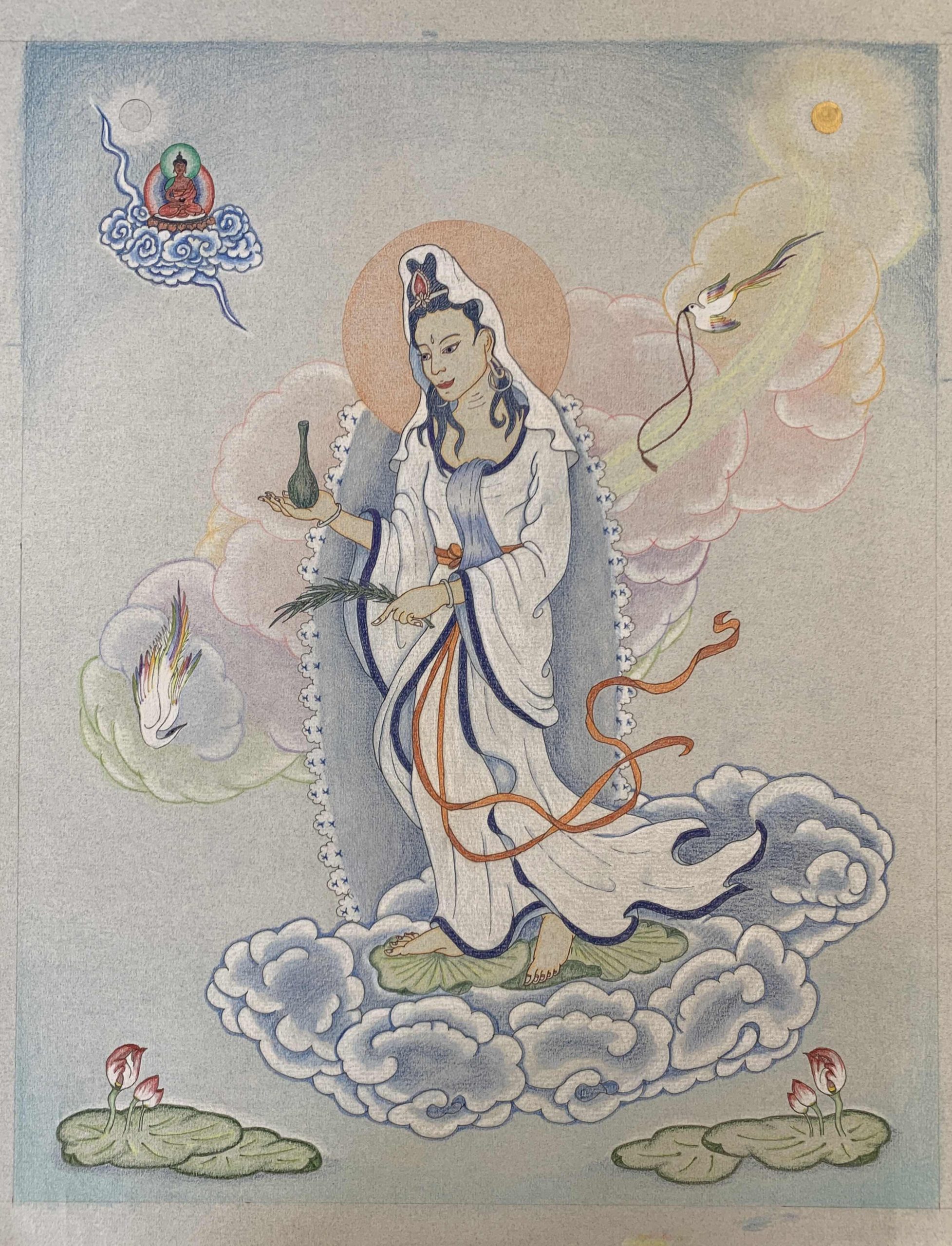 Green-Tara-Thangka-Drawing-and-Painting-Retreat-Maitreya-Instituut-Loenen-Netherlands-with-Carmen-Mensink_89