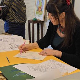 Green-Tara-Thangka-Drawing-and-Painting-Retreat-Maitreya-Instituut-Loenen-Netherlands-with-Carmen-Mensink_9