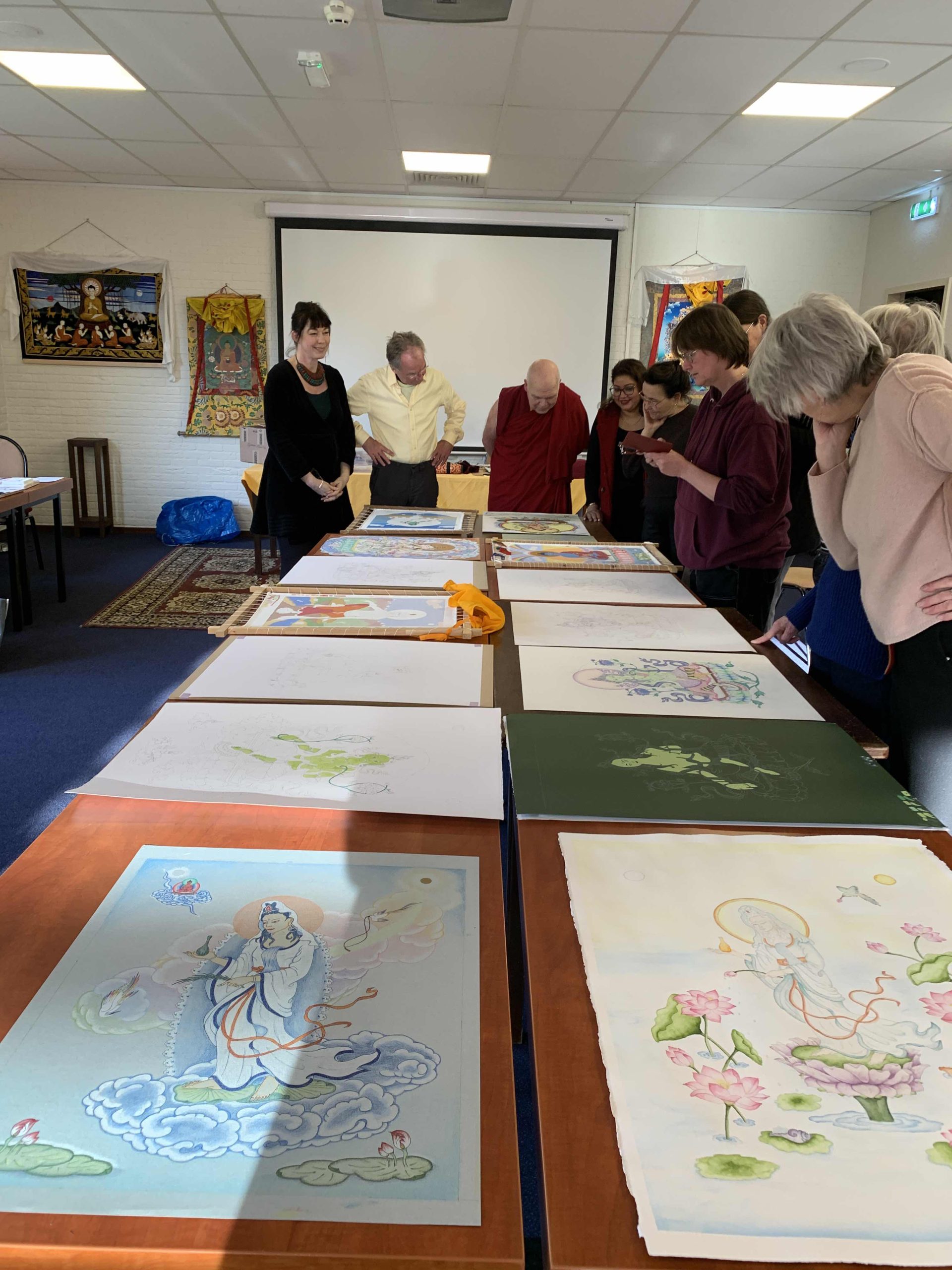 Green-Tara-Thangka-Drawing-and-Painting-Retreat-Maitreya-Instituut-Loenen-Netherlands-with-Carmen-Mensink_93
