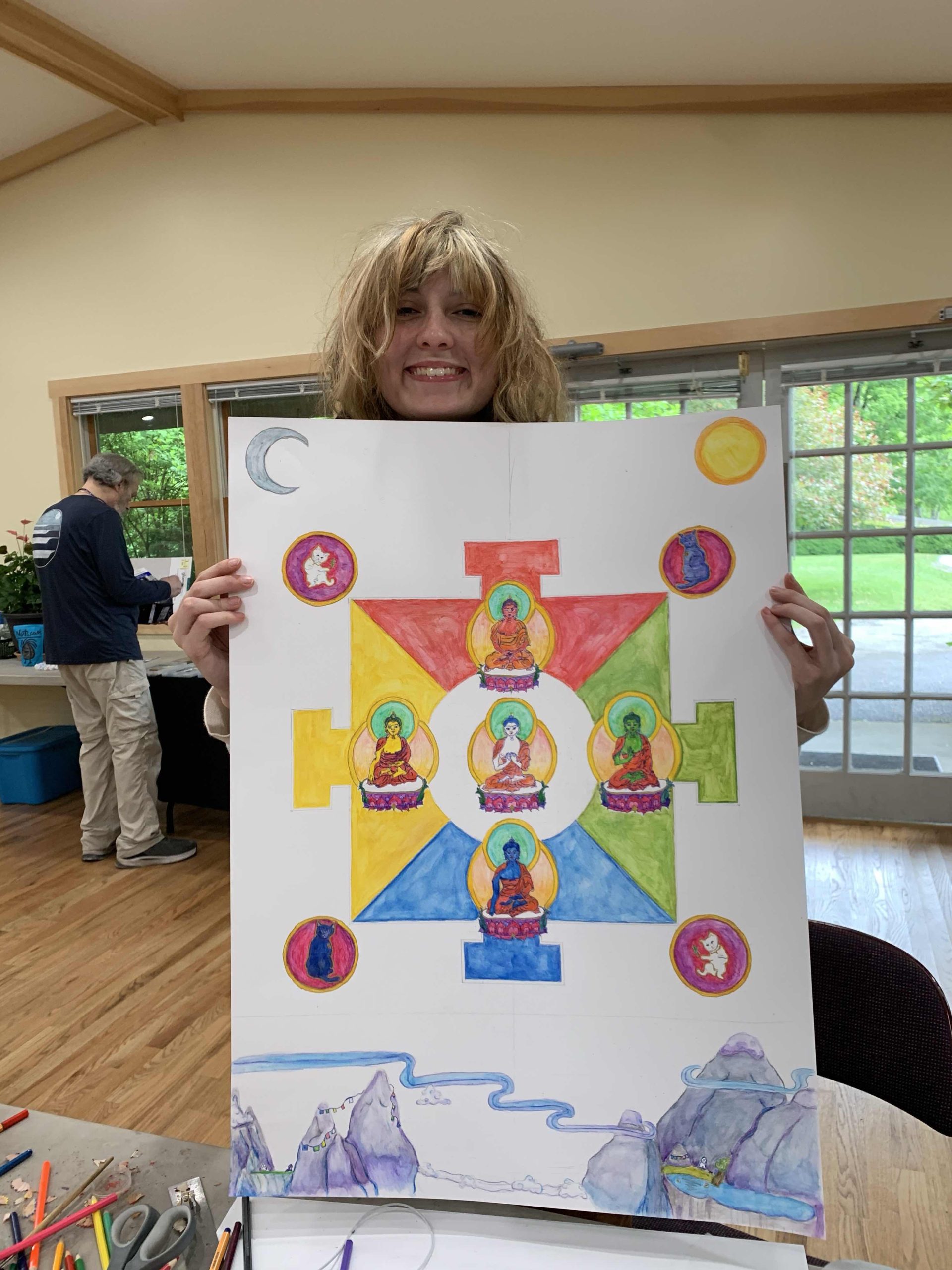 Thangka-Art-Retreat-with-Carmen-Mensink-at-Omega-Institute-2026_69_Mandala-of-the-Five-Buddha-Families