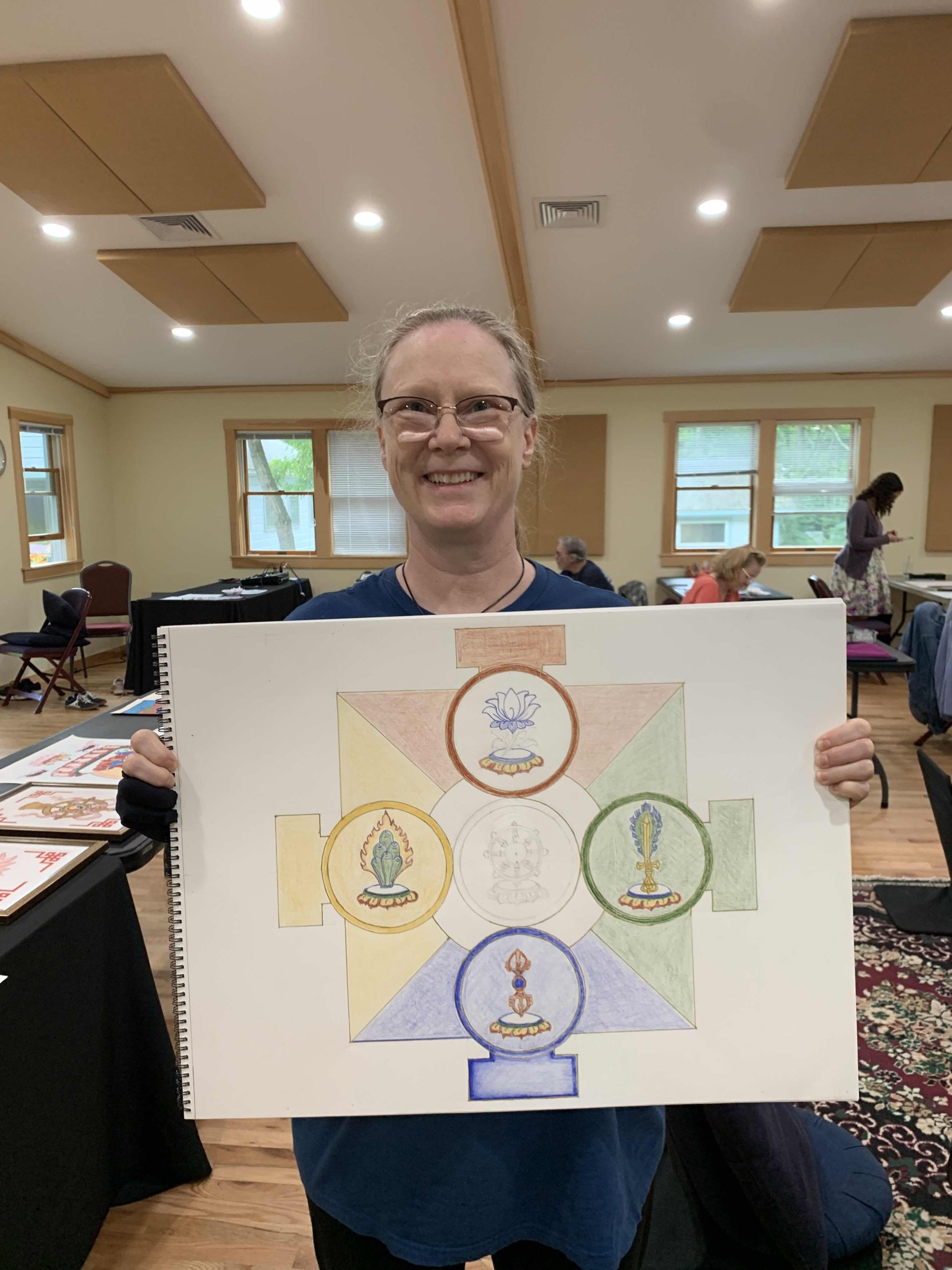 Thangka-Art-Retreat-with-Carmen-Mensink-at-Omega-Institute-2026_76_Mandala-of-the-Five-Buddha-Families_Mandala-of-the-Five-Buddha-Families