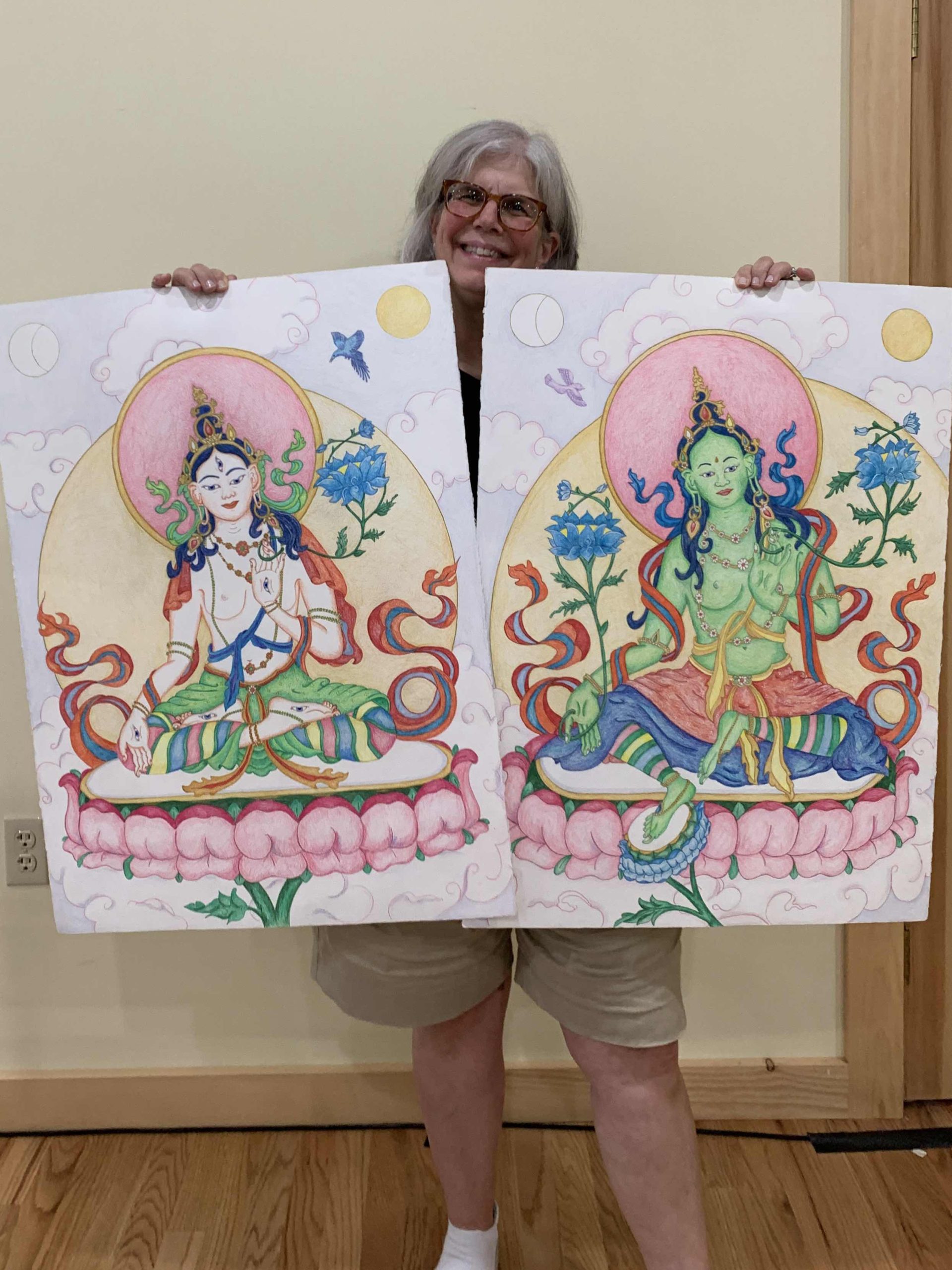 Thangka-Art-Retreat-with-Carmen-Mensink-at-Omega-Institute-2026_79_White-Tara_Green-Tara