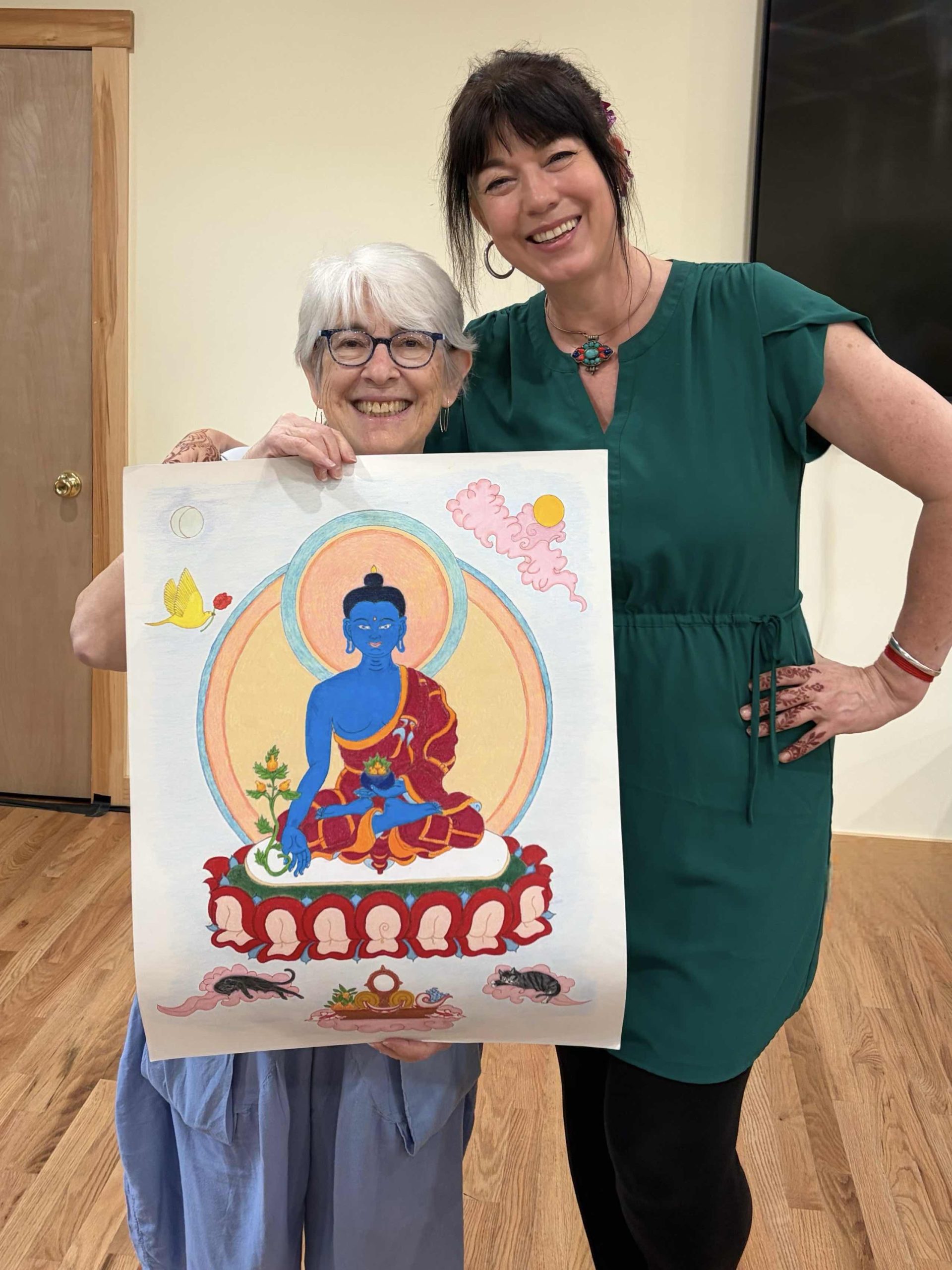 Thangka-Art-Retreat-with-Carmen-Mensink-at-Omega-Institute-2026_8_Medicine-Buddha